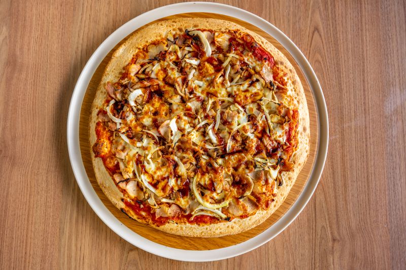 Dions BBQ chicken pizza