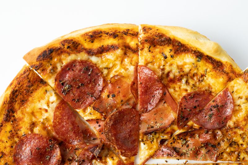 dions pepperoni pizza with crispy edges